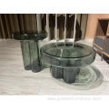 round coffee side table glass table